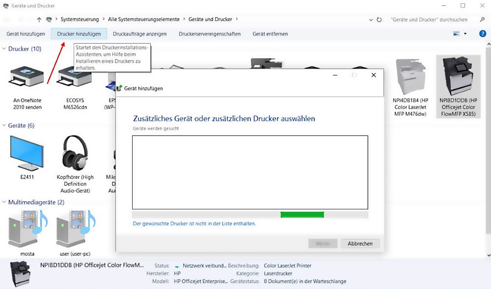 Drucker hinzufügen