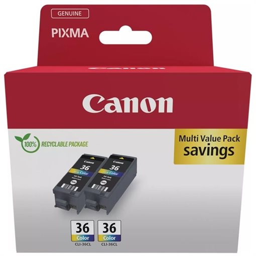 Canon Original 2er Pack Tinte multi-cmy - 2x24ml CLI-36 - 1511B025