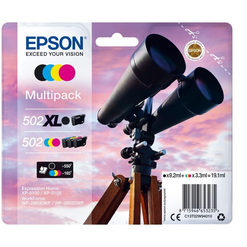 Epson Original 502/502XL Tinte 4er Multipack bkcmy - C13T02W94010