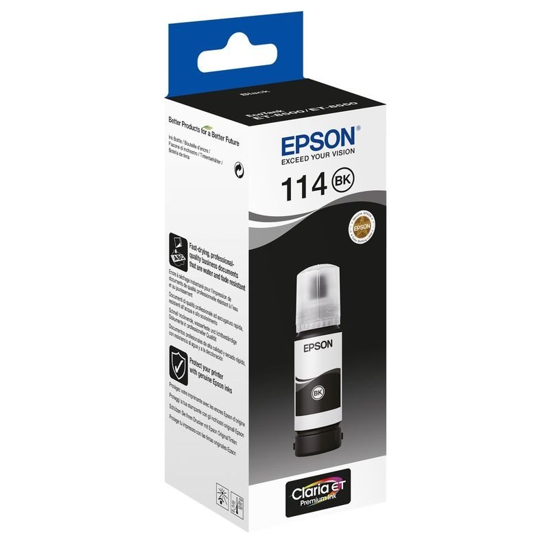 Epson Original Tinte pigmentschwarz EcoTank 114 - C13T07A140