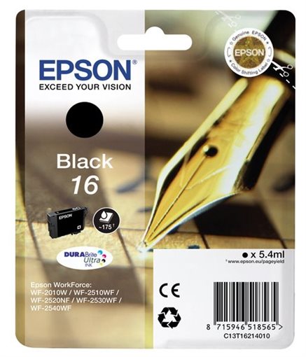 Epson Singlepack schwarz 16 Ultra Ink T1621