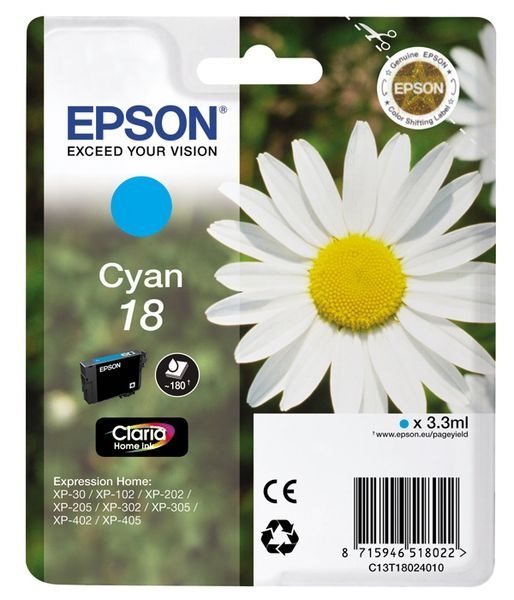 Epson Tinte cyan 18 Claria Home Ink T1802