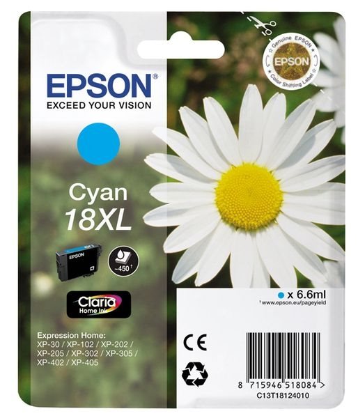 Epson Tinte cyan 18XL Claria Home Ink T1812