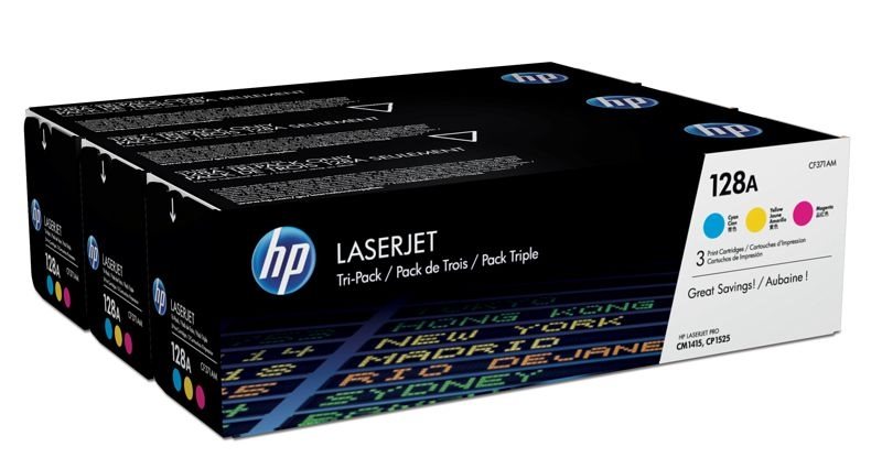HP 128A original Tonerpaket cyan, magenta, gelb - CF371AM
