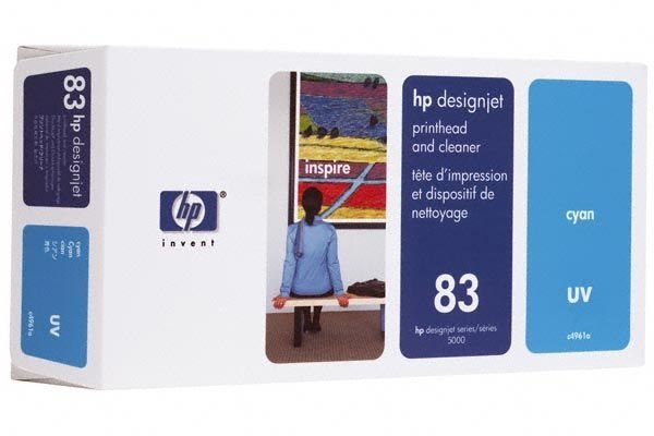 HP 83 cyan UV-Druckkopf und Druckkopfreiniger - C4961A