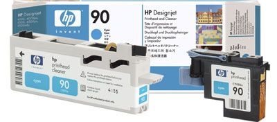 HP 90 cyan DesignJet Druckkopf und Druckkopfreiniger - C5055A