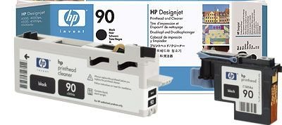 HP 90 schwarz Druckkopf und Druckkopfreiniger - C5054A