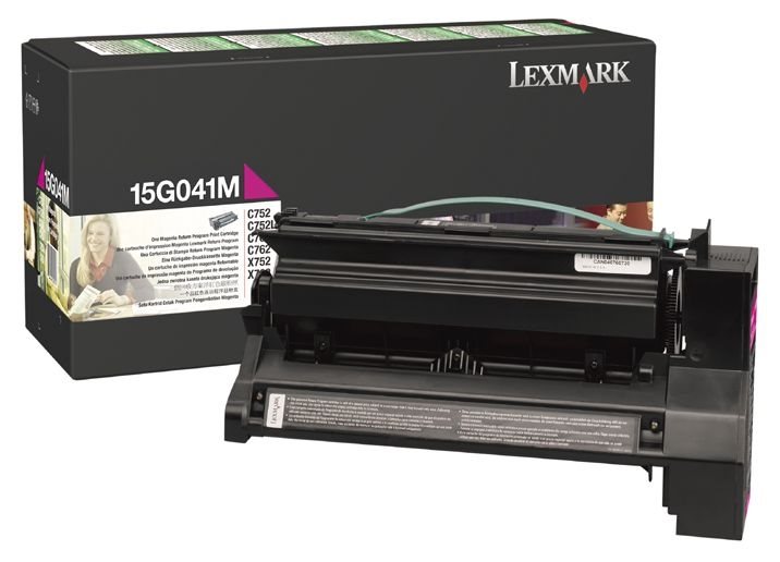 Toner magenta für Lexmark Optra C752 - 15G041M