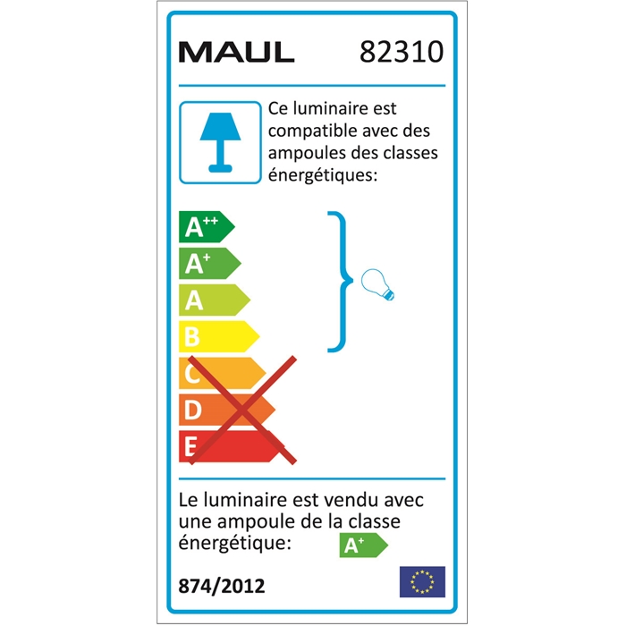 MAUL Lampada da tavolo MAULarc LED 3.000 K Stand argento