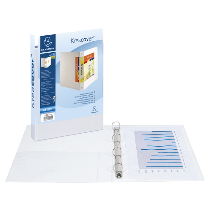 BIGSO RINGO A4 Ringbuch – Schmale Aufbewahrungsbox Mit 2 Ringen Für Dokumente, Aus Faserplatte & Papier (Blau)