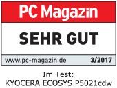 ECOSYS P5021cdw_PCMagazin_sehrgut_03_2017